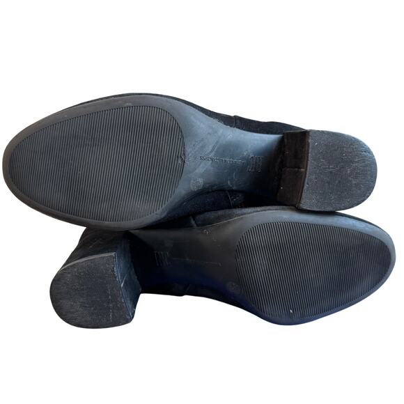 INC Radella Black Suede Knee High Zip Block Heel Boots Size 7.5 - Picture 6 of 12